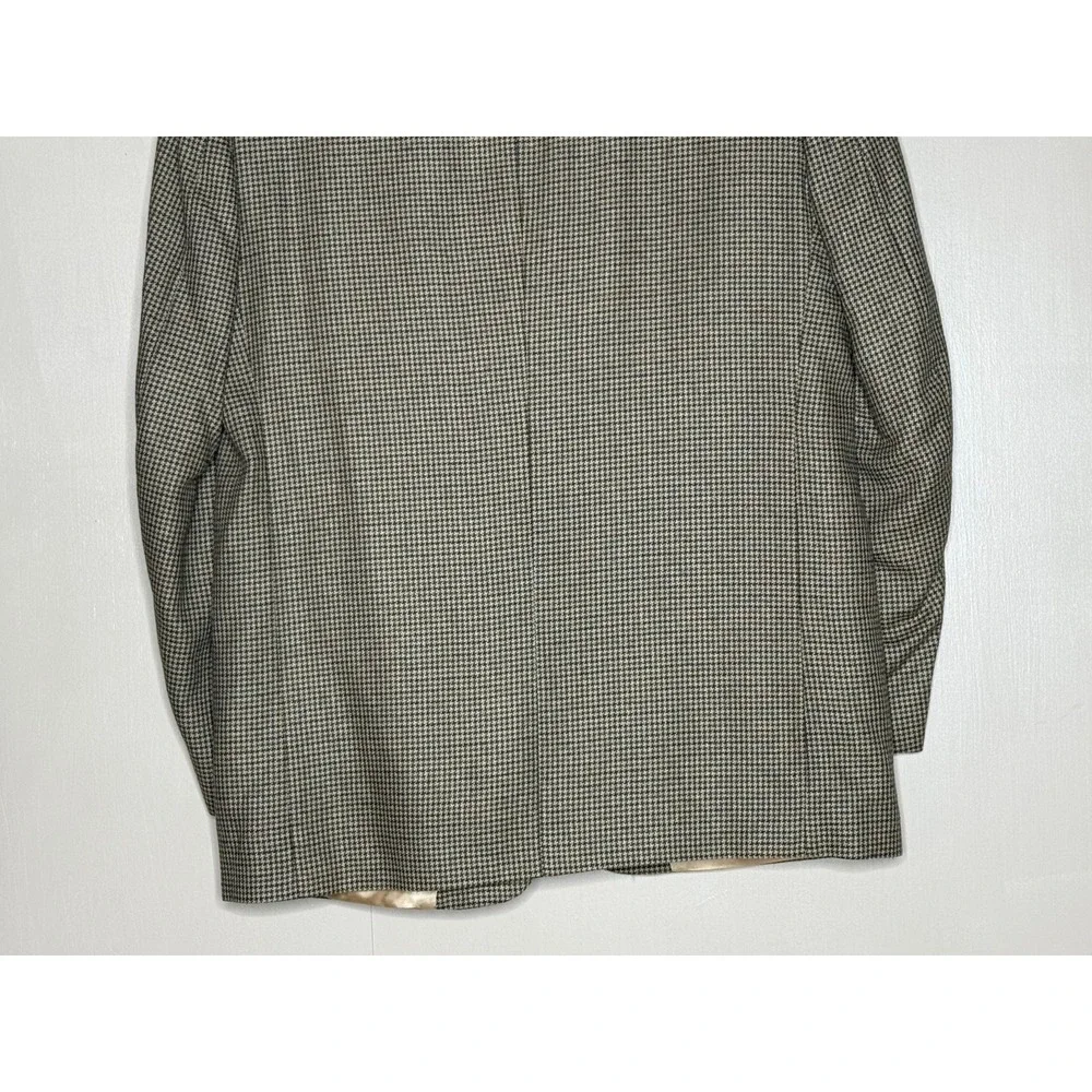 Silk Wool Houndstooth Blazer Mens 38S Robert Stock Sport Coat